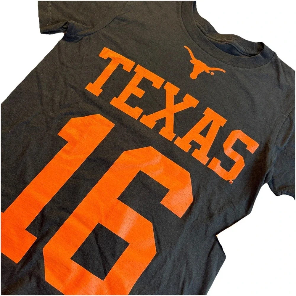 Texas Longhorns Manning 16 Licensed T-shirt Black Youth LARGE NWT
